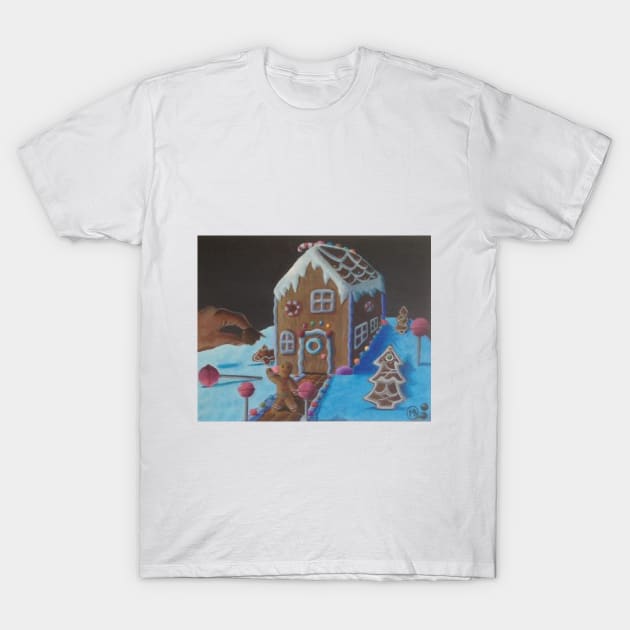 Gingerbread House Being Destroyed T-Shirt by ManolitoAguirre1990